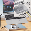 Aluminium 10-in-1 Laptopständer HUB mit SD/TF, USB, HDMI, PD100W 360° Drehbar