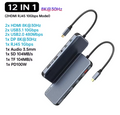 USB-C Docking Station 12 in 1 Multiport HDMI 8K VGA Gigabit Ethernet USB-C Hub