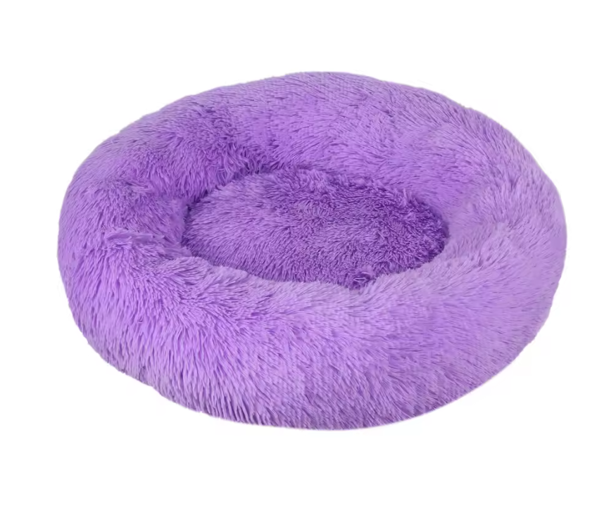 Hundebett Kuschelbett Haustierbett Hundekorb Plüsch Donut Kissen waschbar