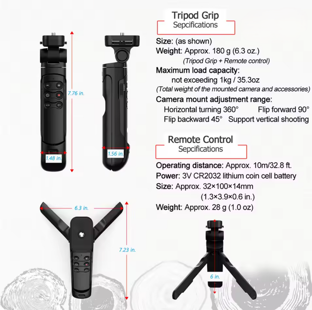 Wireless Grip Stativ für Sony a6700 a7RV a7IV ZV-1 ZV-E10 a7C Vloggingstativ