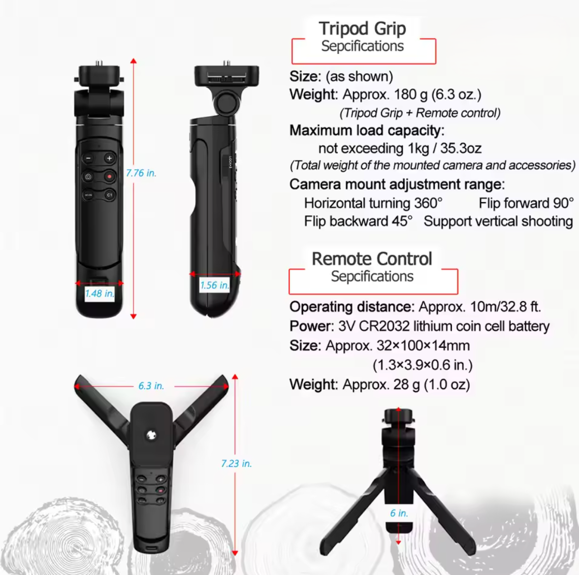 Wireless Grip Stativ für Sony a6700 a7RV a7IV ZV-1 ZV-E10 a7C Vloggingstativ