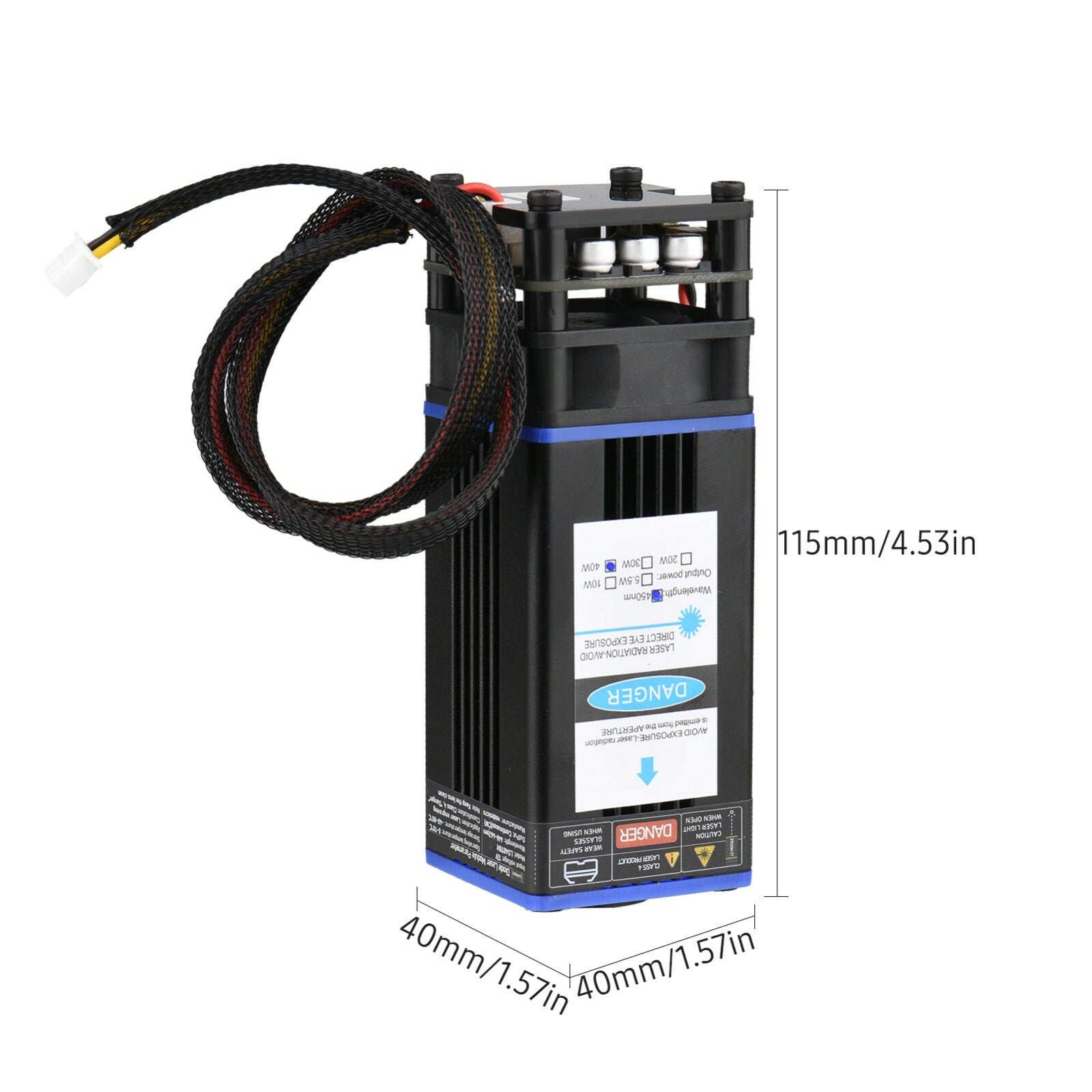 450nm 5,5W 10W 20W 30W 40W Laser Modul CNC Gravieren Schneiden Gravur Brennweite