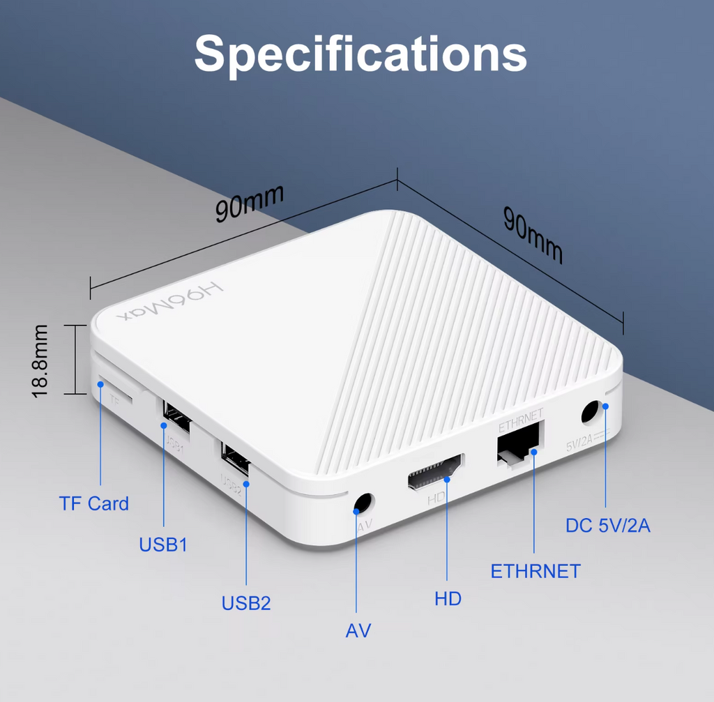 H96 Max 2GB 16GB Android Smart TV Box Ultra HD 4K Media Player WLAN LAN