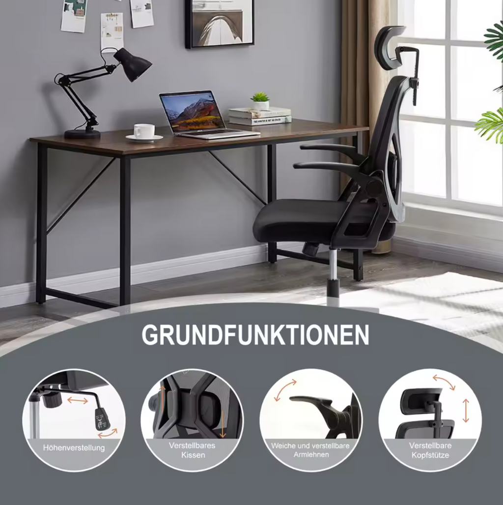Bürostuhl Schreibtischstuhl Gamingstuhl mit Lendenkissen Lederimitat Ergonomisch