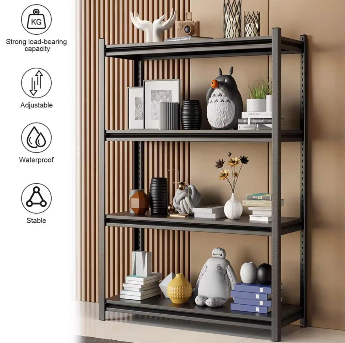 4 Etagen Lagerregal verstellbares Metallregal Garagenregal Schwerlast Regal