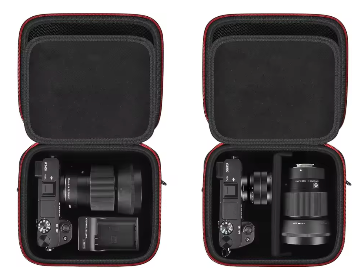 Kameratasche Umhangetasche für Sony A6700 Alpha ZV-E10 mit Objektiv Hartschale