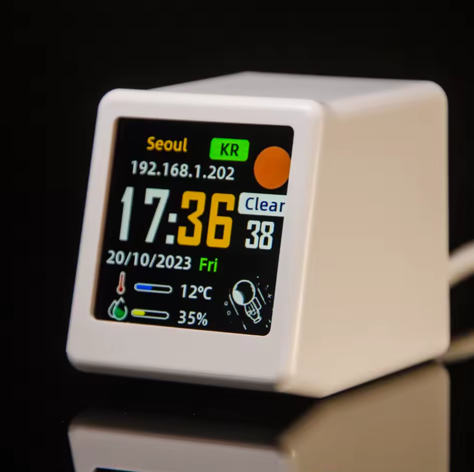 GeekMagic Ultra Smart WiFi Wetterstation Station Tischdekoration Bettuhr