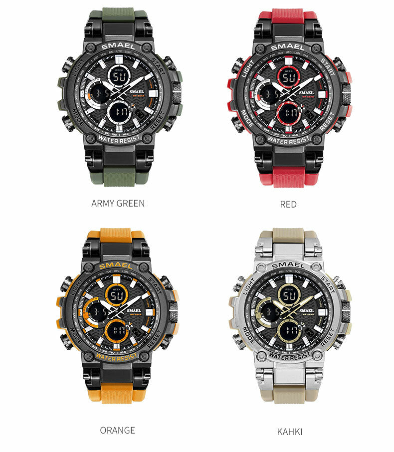 SMAEL 1803 Herrenuhr Farben Uhr Digital LCD Armbanduhr Wasserdicht Outdoor Sport