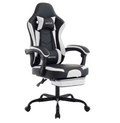 Gamingstuhl Bürostuhl Schreibtischstuhl mit Lendenkissen Lederimitat Ergonomisch