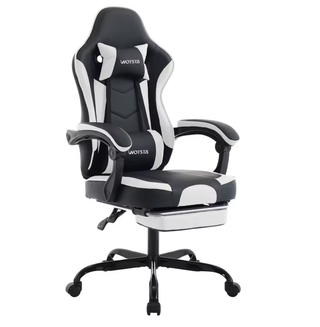 Gamingstuhl Bürostuhl Schreibtischstuhl mit Lendenkissen Lederimitat Ergonomisch