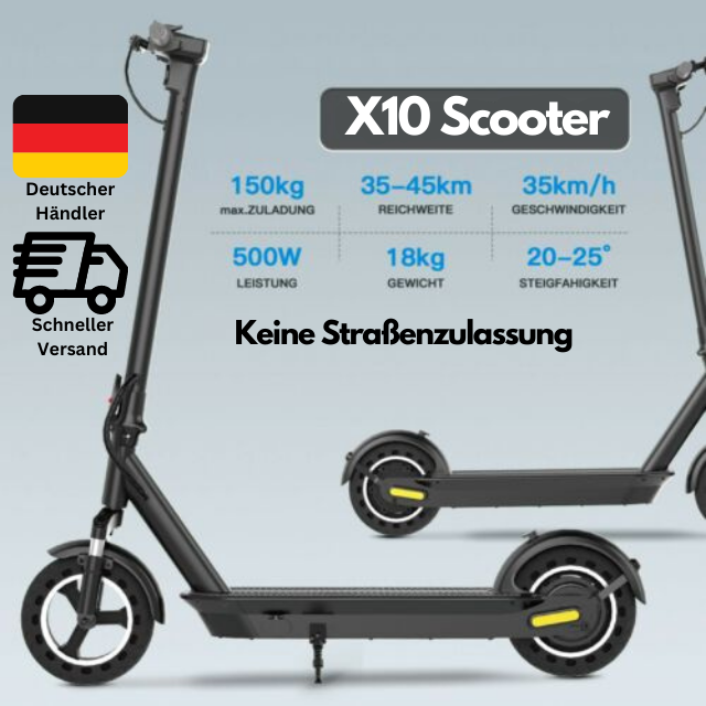 E-Scooter Elektroroller Faltbar Escooter Elektro Roller 10 Zoll Scooter X10
