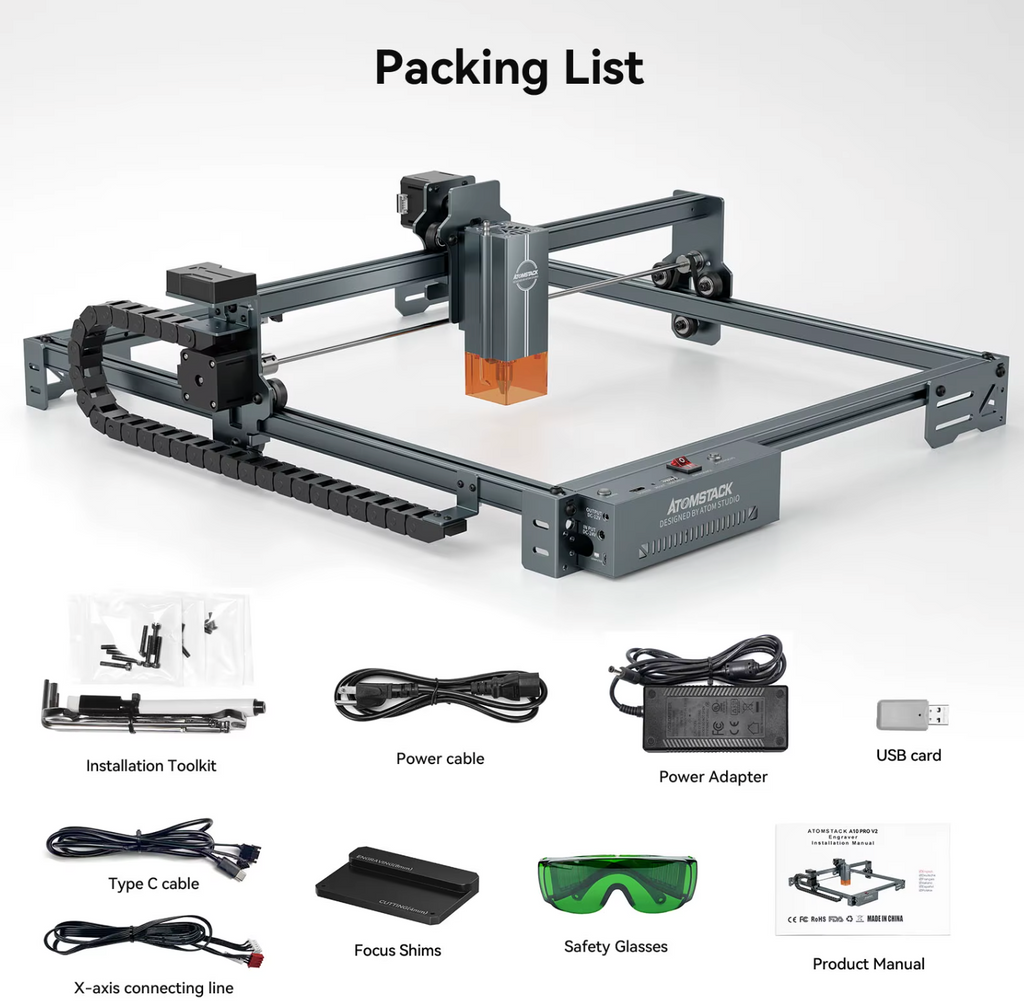 Atomstack A10 Pro V2 Lasergravurmaschine Lasercutter Schneidemaschine
