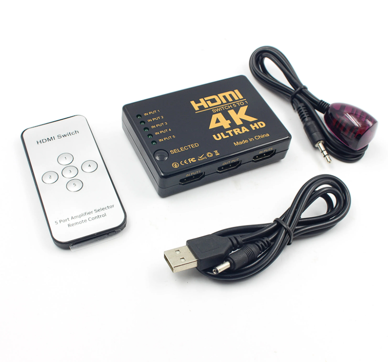 HDMI Switch Splitter 5in1 Kabel Umschalter Verteiler Adapter 4K Ultra HD HDCP 3D