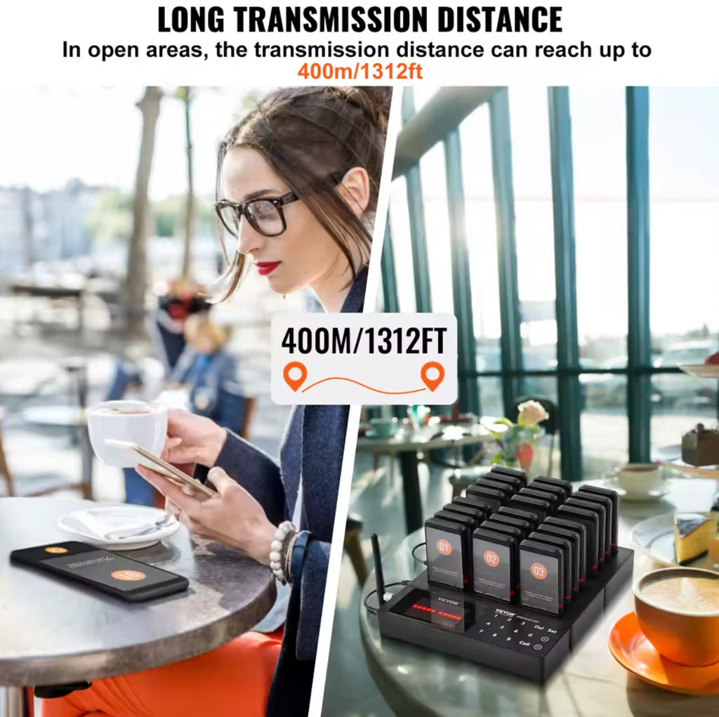 24x Pager System Restaurant Gäste Rufsystem bis 400m Reichweite