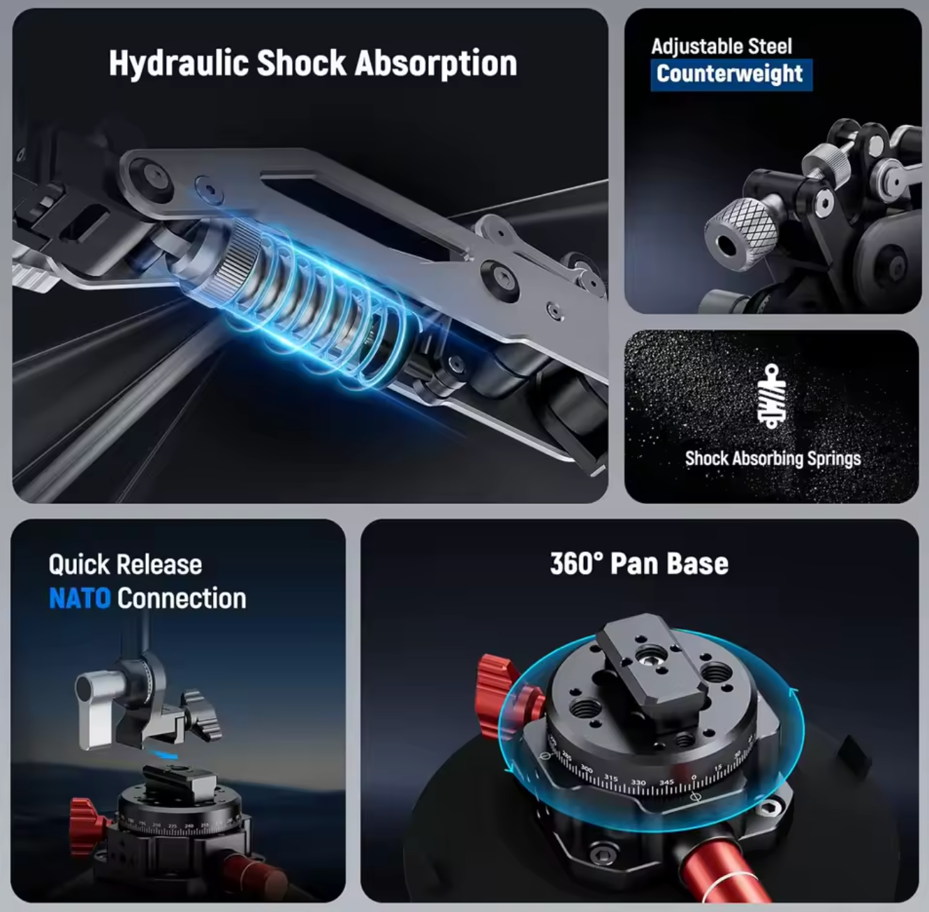 NEEWER Saugnapf Autohalterung Kamerahalterung mit hydraulischen Auslegearm