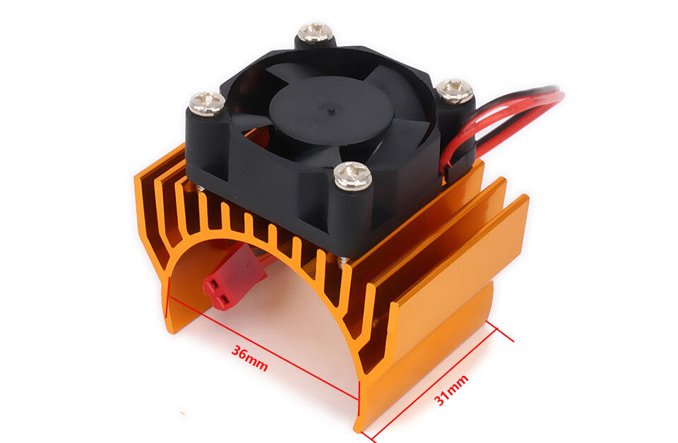 Motor Kühlkörper mit 6V Lüfter für 1/10 HSP RC Traxxas Auto 540/550 3650 Motor