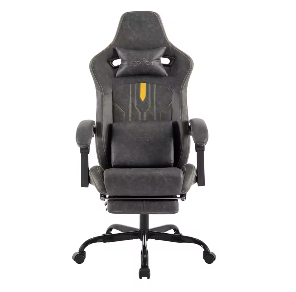 Gamingstuhl Bürostuhl Schreibtischstuhl mit Fußstütze Lederimitat Ergonomisch