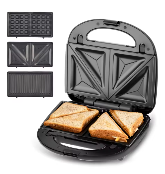 3-in-1 Sandwichmaker Sandwich Toaster Panini Grill Waffeleisen XXL 800 W
