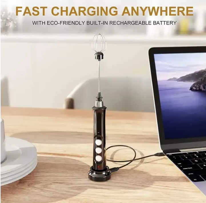 Milchaufschäumer elektrisch Aufschäumer 3-in-1  kabellos USB Aufladung
