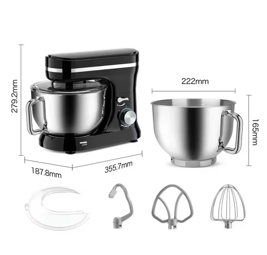 4,5L Küchenmaschine Teigknetmaschine Küchenmixer mit Knethaken und Rührbesen