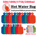 Wärmflasche Heizkissen 1750ml mit Bezug Wärmekissen XXL Bettflasche Heizflasche