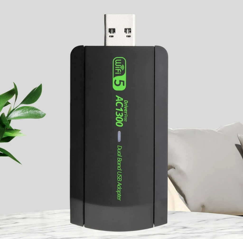 AC 1300 MBit Mini WLAN Stick Dual Band 2.4/5.8 GHz Dongle USB 2.0 WiFi Adapter