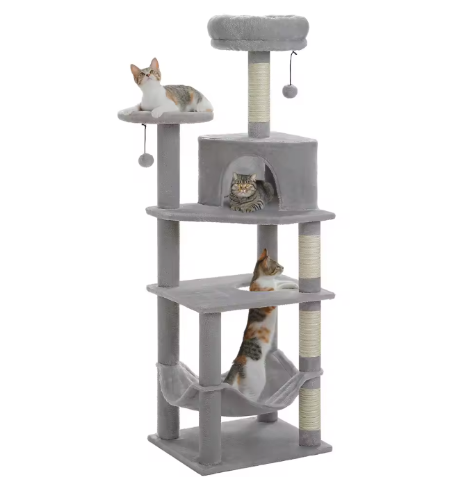 Kratzbaum XXL Katzenbaum Kletterbaum große Katzen 140 cm 5 Ebenen