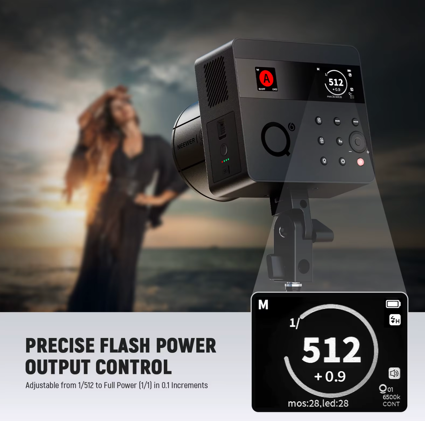 NEEWER Q6 600 Ws 2,4 G TTL Outdoor Blitzgerät Studioblitz mit App-Steuerung