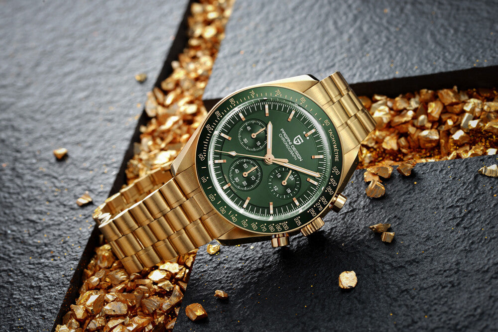 Pagani Desgin PD-1701 Moonwatch Herren Uhr Saphirglas Seiko VK63 Chronometer