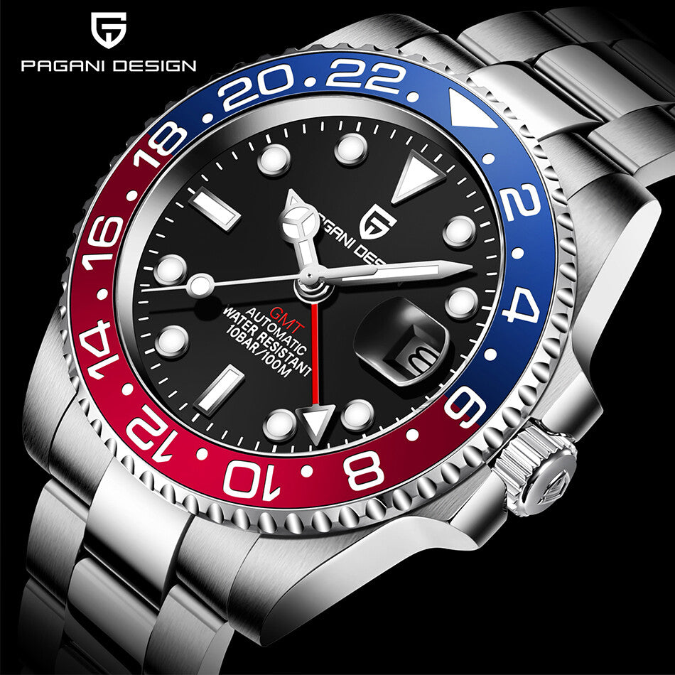 Pagani Design PD-1662 Uhr GMT Master Pepsi Batman Herrenuhr Männer Automatik