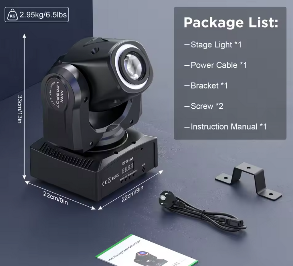 UKing Mini 120W Rotierendes Bühnenlicht RGB Disco Licht Partylicht Stroboskop
