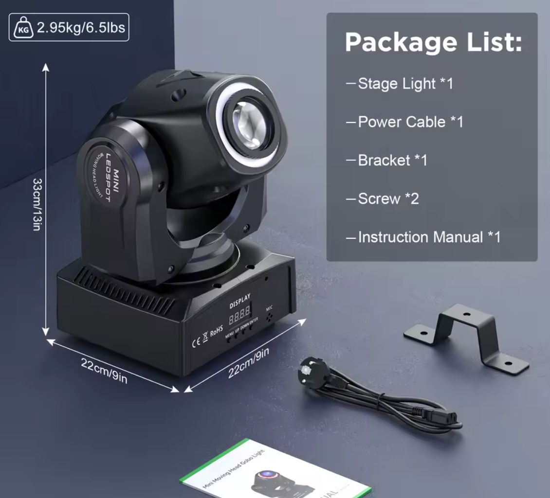 UKing Mini 120W Rotierendes Bühnenlicht RGB Disco Licht Partylicht Stroboskop