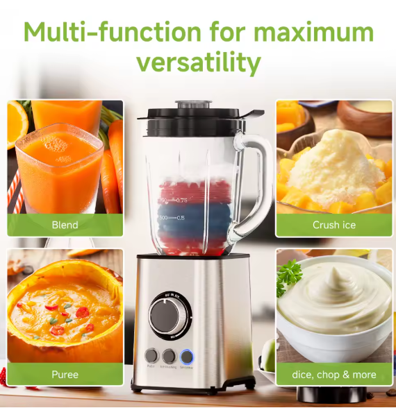 Smoothie Maker Biolomix elektrisch 1300 W 3-in-1 Mixer Standmixer