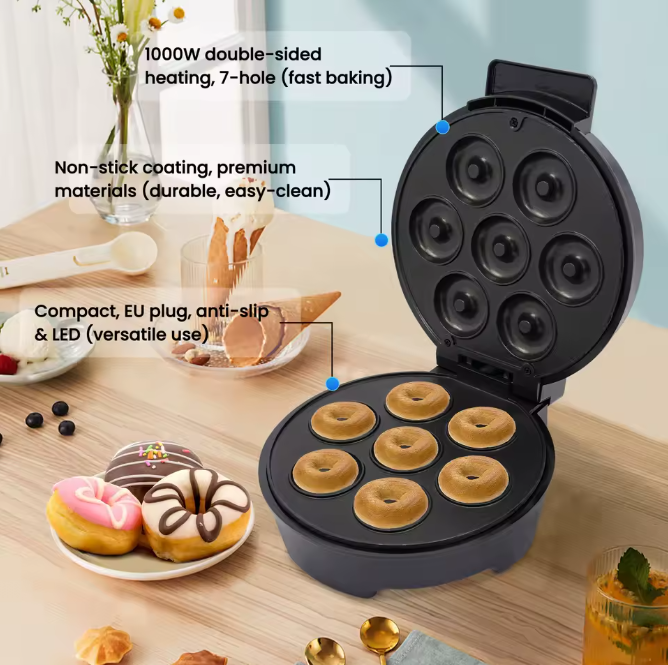 Donut Maschine Maker Mini Donut 1000 W antihaftbeschichtet