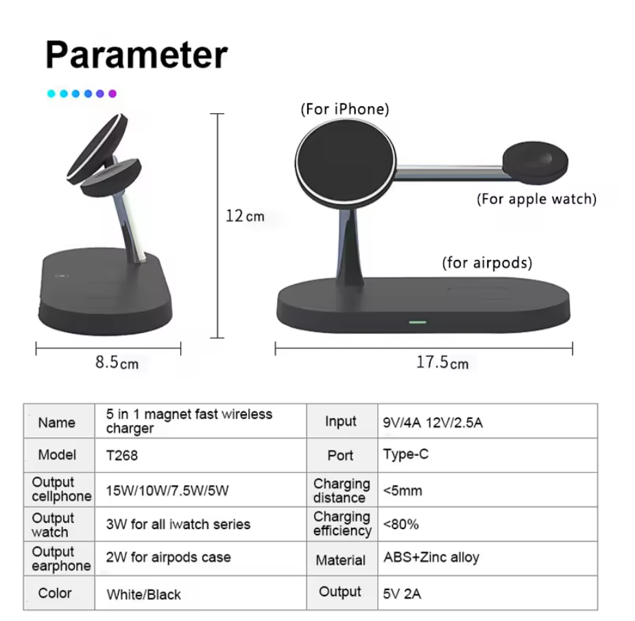 3in1 Magnetische Kabellose Ladestation Für Apple Watch 10 Ultra iPhone 17 16 15