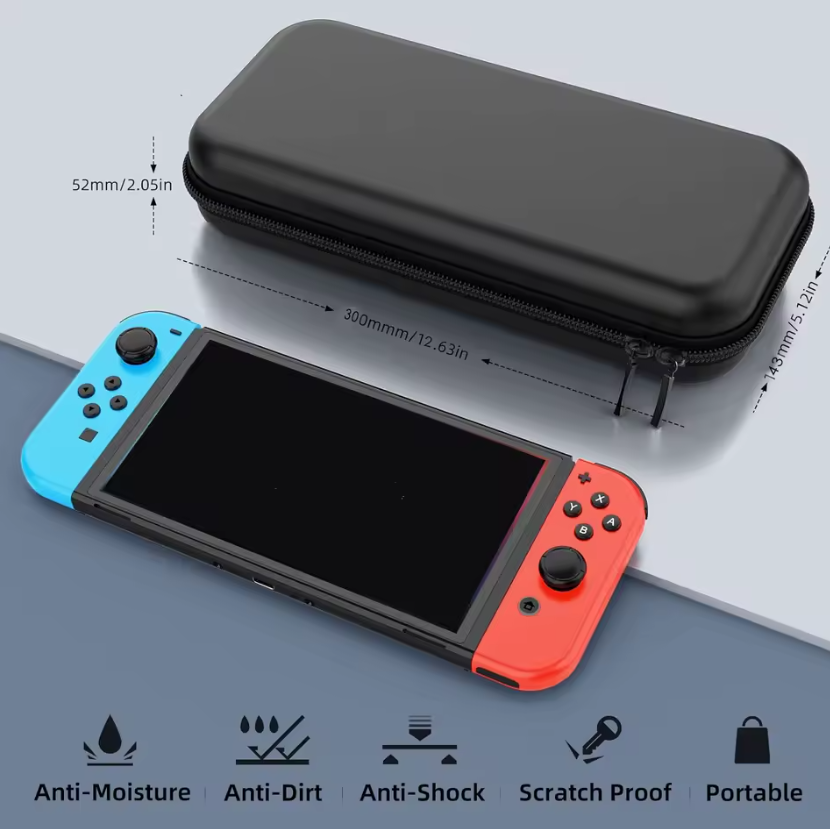 Hülle für Nintendo Switch 2 Tasche Reisetasche mit 8 Spielkartenfächern Schwarz