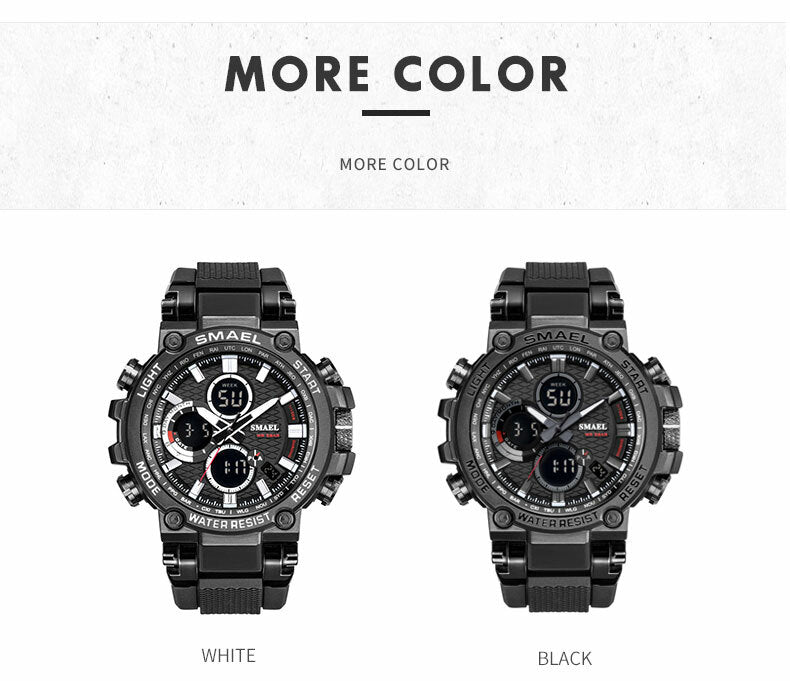 SMAEL 1803 Herrenuhr Farben Uhr Digital LCD Armbanduhr Wasserdicht Outdoor Sport