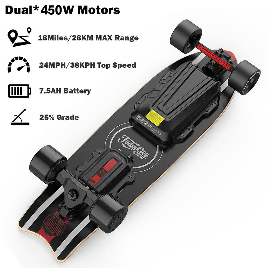 Teamgee H20 Mini Electric Skateboard Longboard intelligente Dual 450w Motor