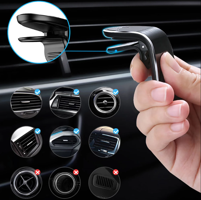 Auto Handyhalterung Magnet Smartphone Lüftungsgitter KFZ Halter Universal ALU