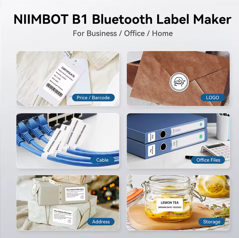 Niimbot B1 Kabelloser Etikettendrucker Bluetooth Thermodrucker Sticker Drucker