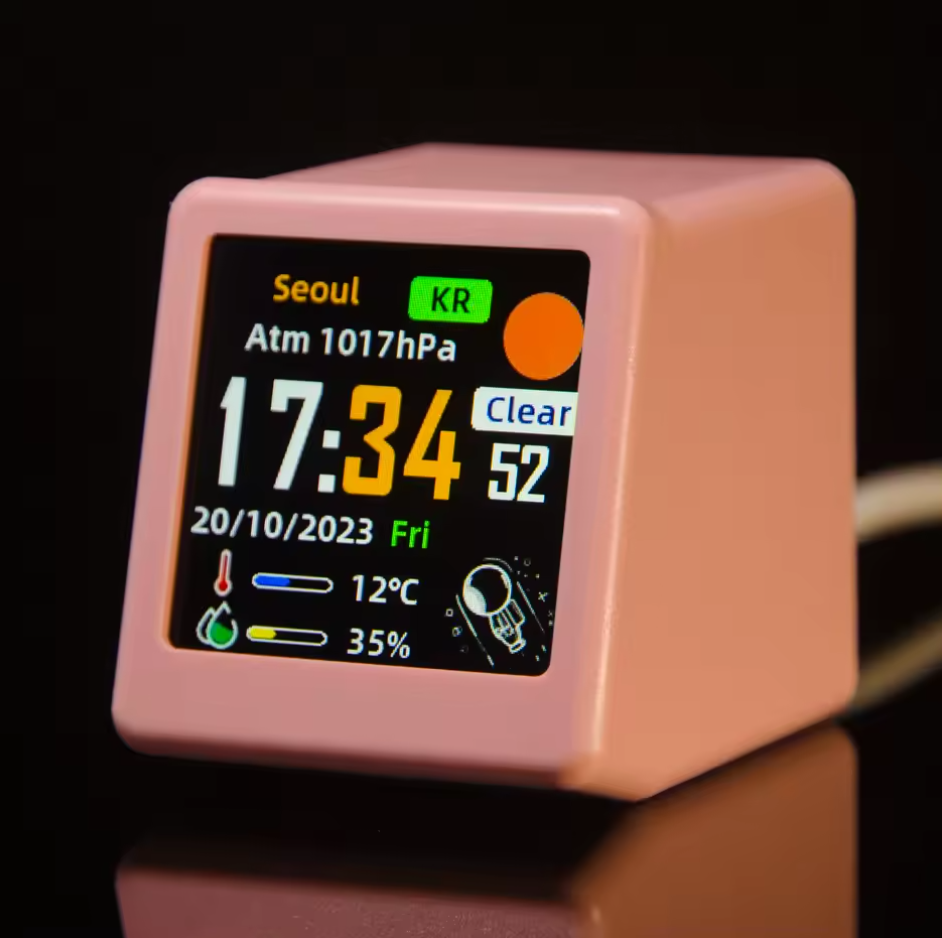 GeekMagic Ultra Smart WiFi Wetterstation Station Tischdekoration Bettuhr