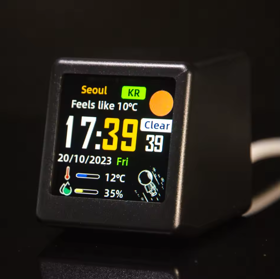 GeekMagic Ultra Smart WiFi Wetterstation Station Tischdekoration Bettuhr
