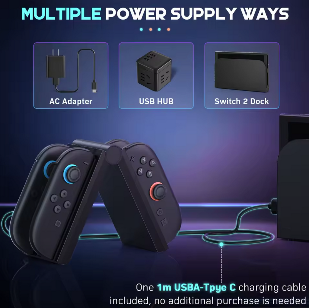 Ladestation 4in1 Joy-Con für Nintendo Switch 2 Ladedock Controller Ladegerät
