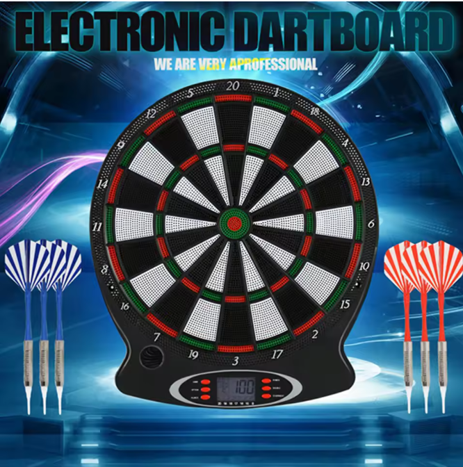Dartscheibe elektronisch Set LCD Display Darts 6 Pfeile Profi Dartboard