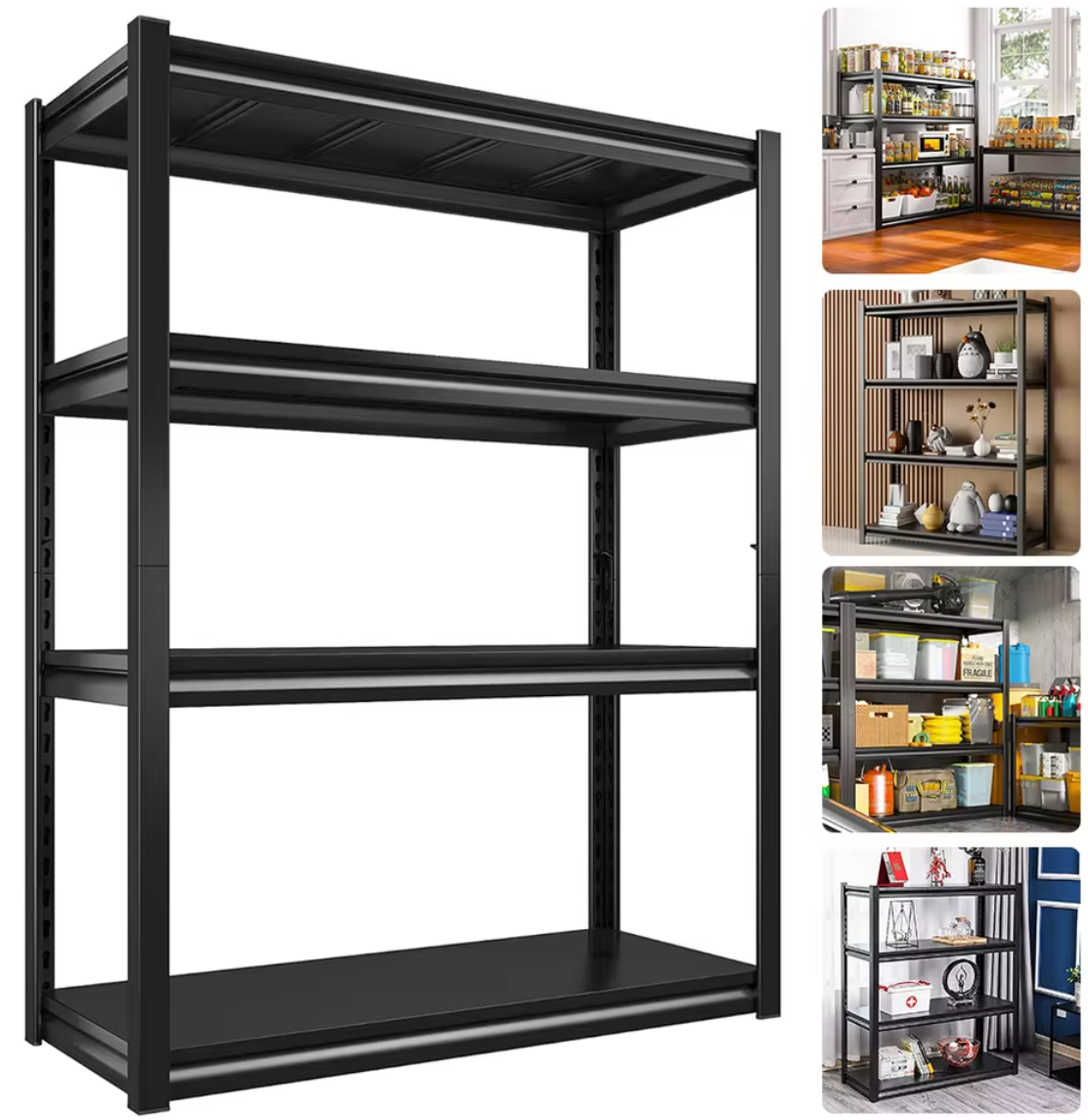 4 Etagen Lagerregal verstellbares Metallregal Garagenregal Schwerlast Regal