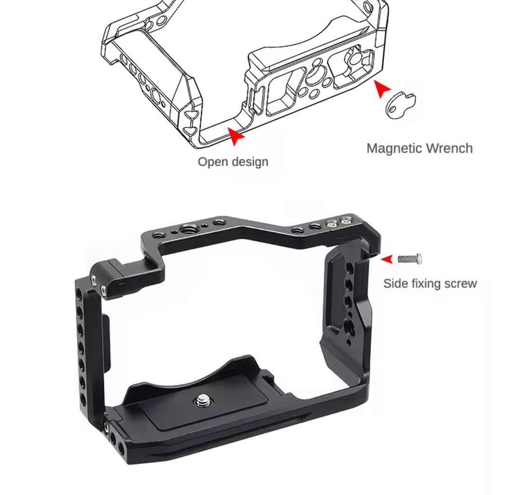 Kamera Käfig für Sony A6700 Full Cage für Sony Alpha 6700 Rig Aluminium