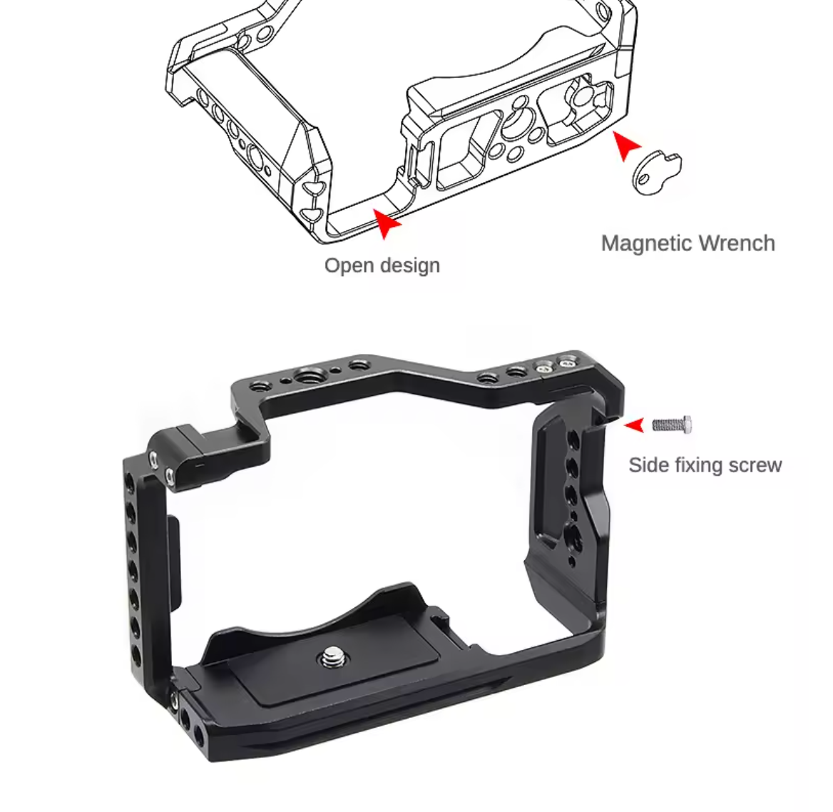 Kamera Käfig für Sony A6700 Full Cage für Sony Alpha 6700 Rig Aluminium