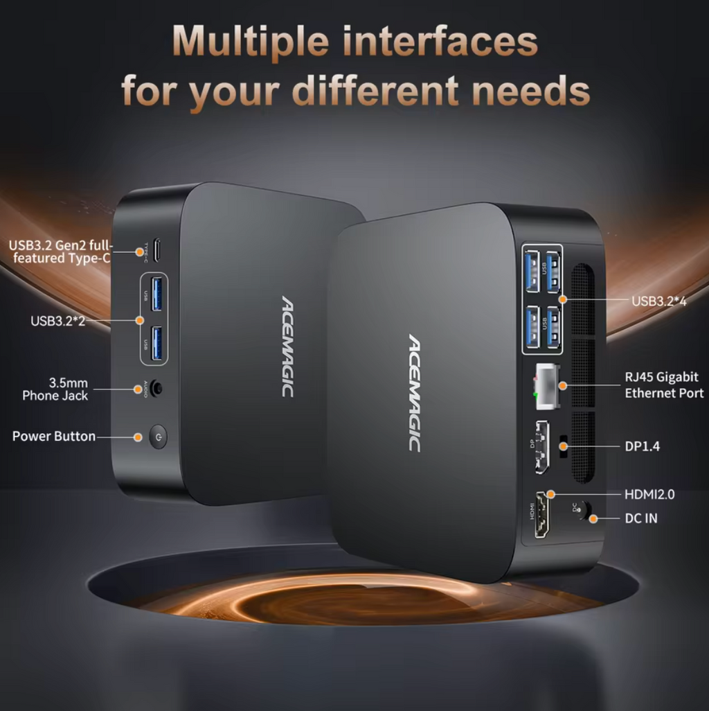 Acemagic K1 Mini PC 4K mit AMD Ryzen 5 7430U 16GB RAM 512GB M.2 SSD WiFi 6 Win11