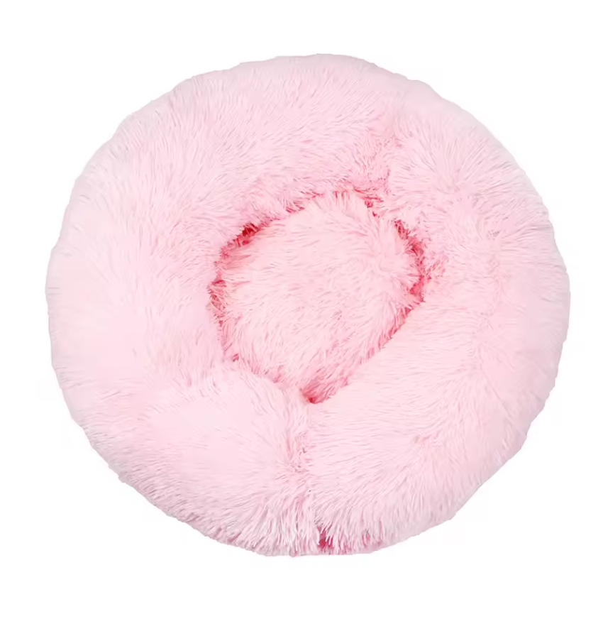 Hundebett Kuschelbett Haustierbett Hundekorb Plüsch Donut Kissen waschbar