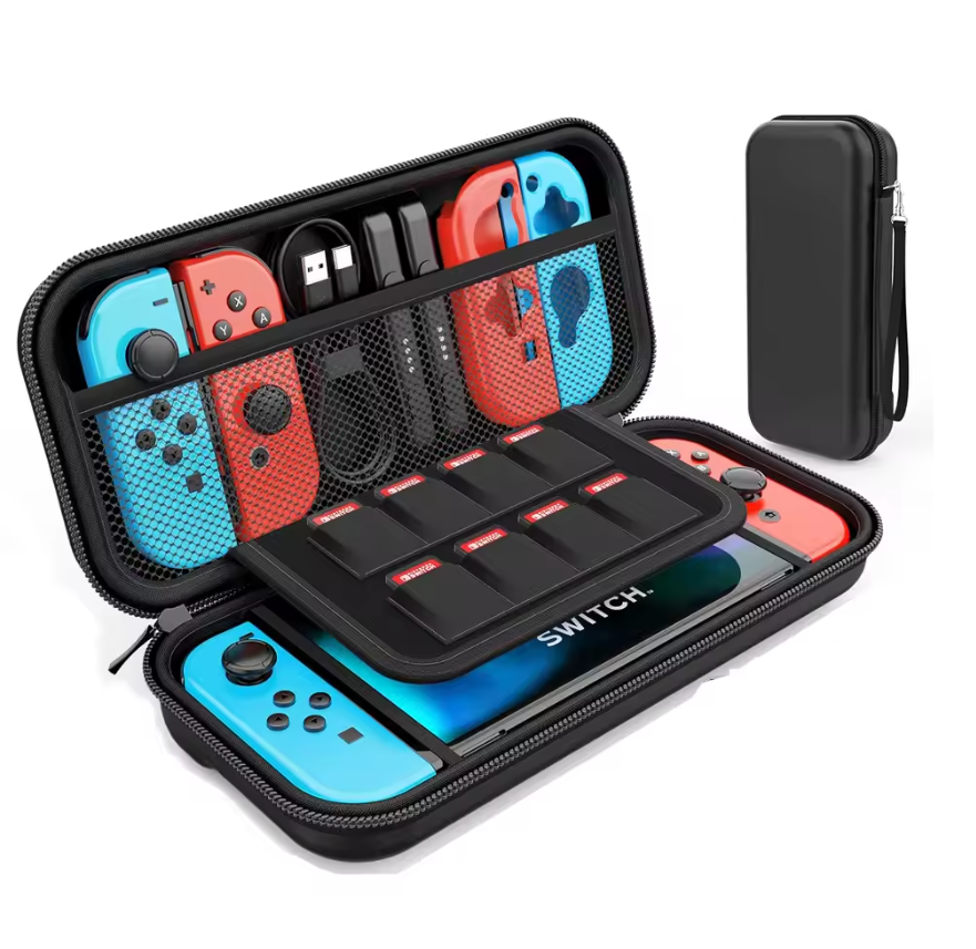 Hülle für Nintendo Switch 2 Tasche Reisetasche mit 8 Spielkartenfächern Schwarz